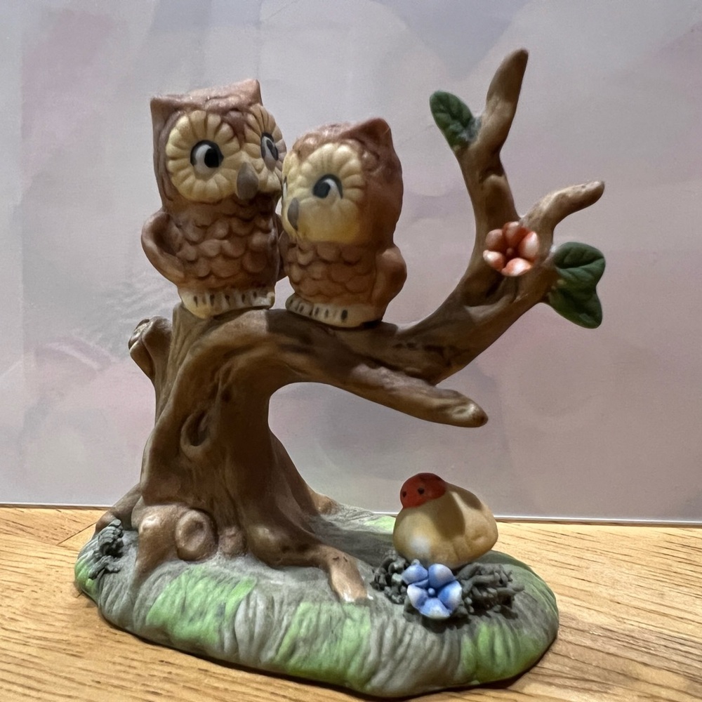 Charming Owl Figurine on Tree